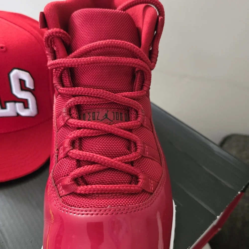 Nike Red and White High-Top Sneakers with Air Cushioning